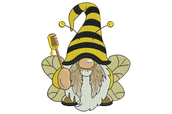 Bee Gnome: A Festive Embroidery Gem