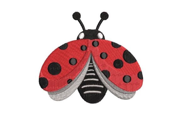 Flying Ladybug Embroidery Design