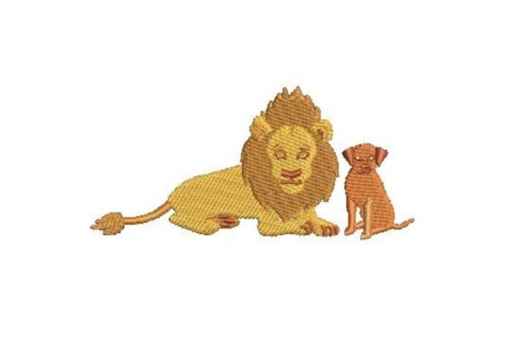 Lion and Ridgeback Embroidery