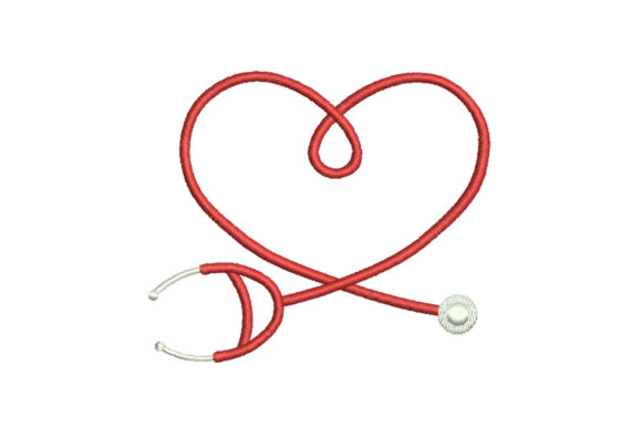 Stethoscope Heart Embroidery Design