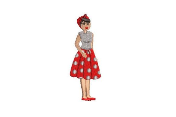 Vintage Woman Embroidery Design